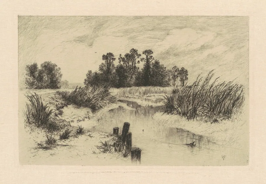 In the Newark Meadows by Thomas Moran