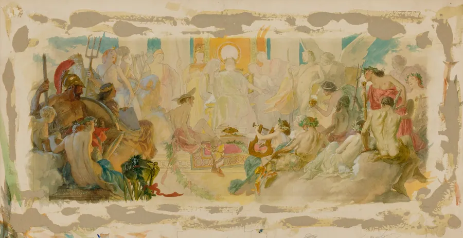 Conclave of the Gods by Louis Schaettle, born Chicago, IL 1867-died New York City 1917