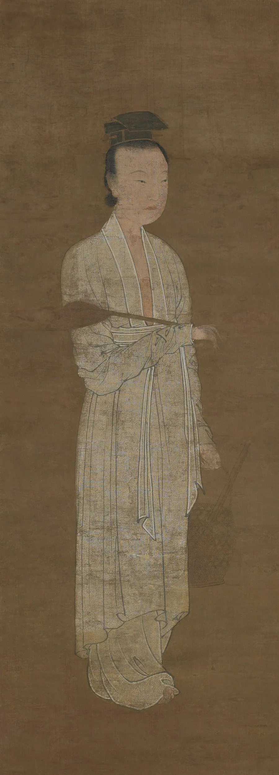 Portrait of a woman in white: Lu Meiniang 廬媚娘像 by Formerly attributed to He Chong (傳)何充 (active ca. 1078-1085)