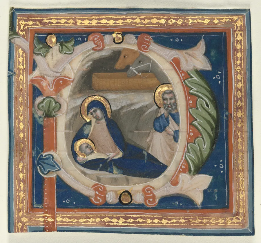 Historiated Initial (P) Excised from a Gradual: The Nativity by Lippo Vanni