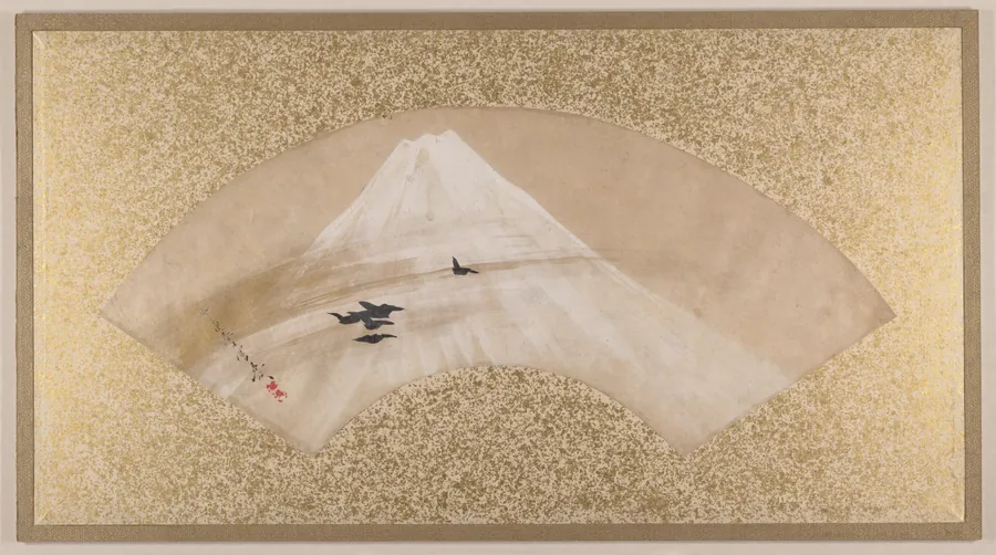 Fan mounted as an album leaf by Shibata Zeshin