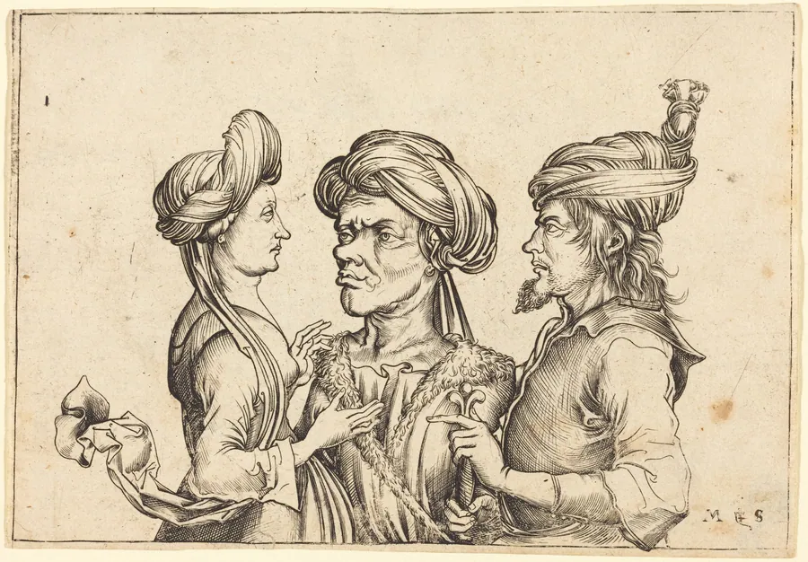 Three Oriental Figures by German 15th Century