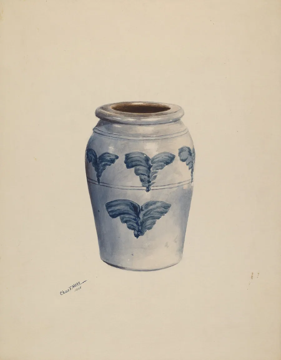 Gray Stoneware Crock by Charles Moss