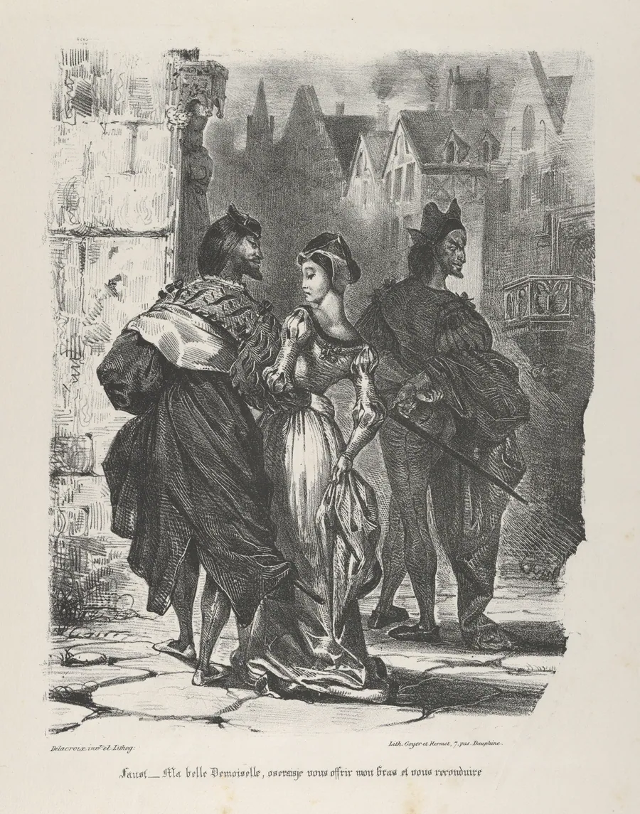 Faust Trying to Seduce Marguerite (Goethe, Faust) by Eugène Delacroix