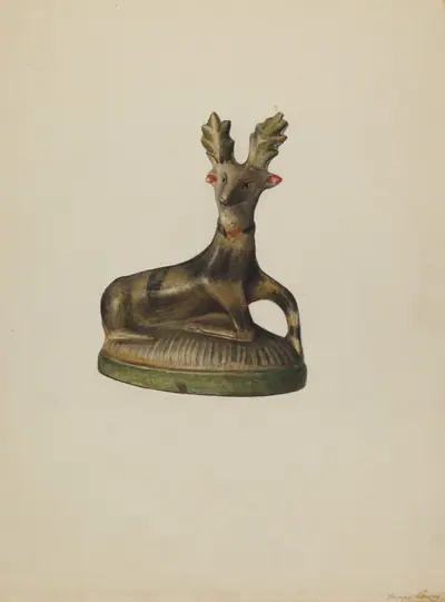 Pa. German Chalkware Deer
