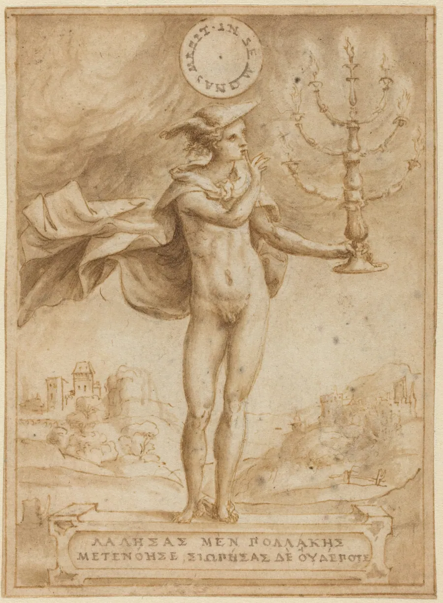 Study for Harpocrates (Silentio Deum Cole) by Giulio Bonasone