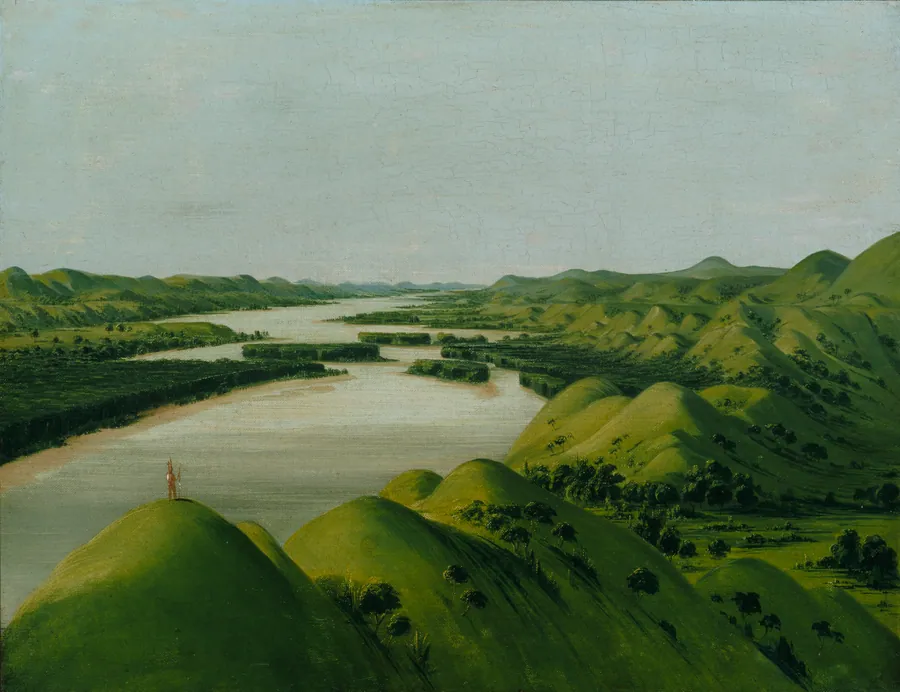 River Bluffs, 1320 Miles above St. Louis by George Catlin, born Wilkes-Barre, PA 1796-died Jersey City, NJ 1872