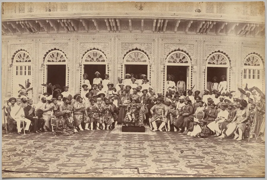 Maharaja of Scindia, nobles, and high officials, Gwalior by Raja Deen Dayal