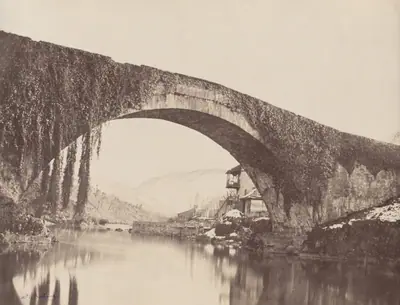 Pont de L'estelle sur le gave, près Bétharram, Basses Pyrénées (The Estelle Bridge on the Gave, near Bétharram, Basses-Pyrénées)