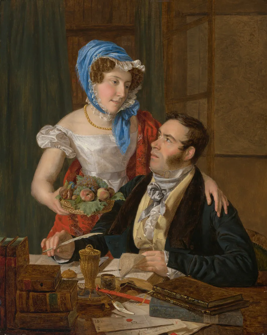 The Cartographer Professor Josef Jüttner and His Wife by Ferdinand Georg Waldmüller
