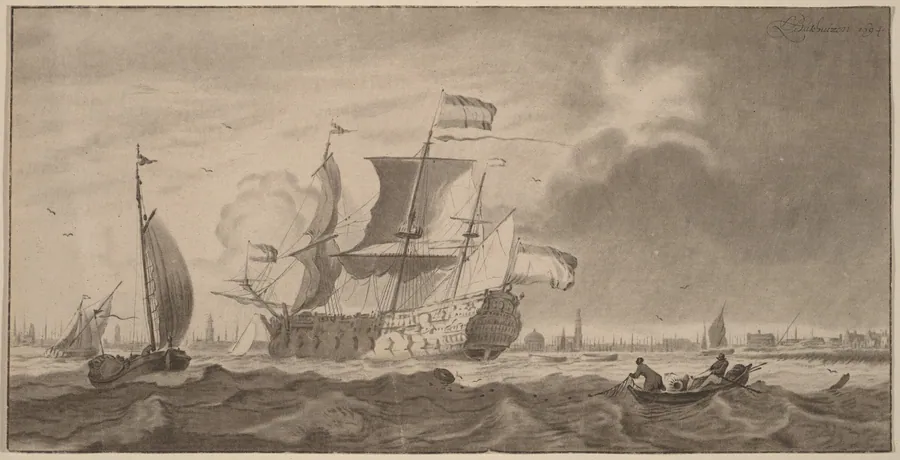 War Vessel in the Y by Cornelis Ploos van Amstel