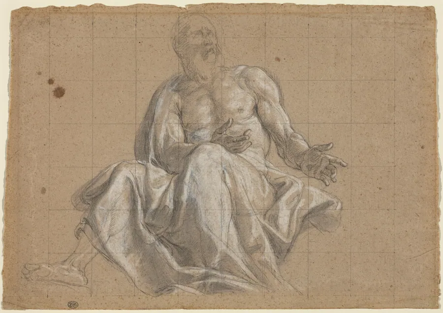 An Elderly Man in Classical Drapery by Roman 18th Century