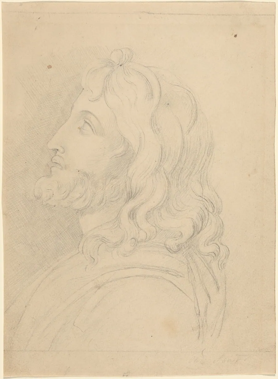 Bust of a Bearded Man Looking Up by John Flaxman