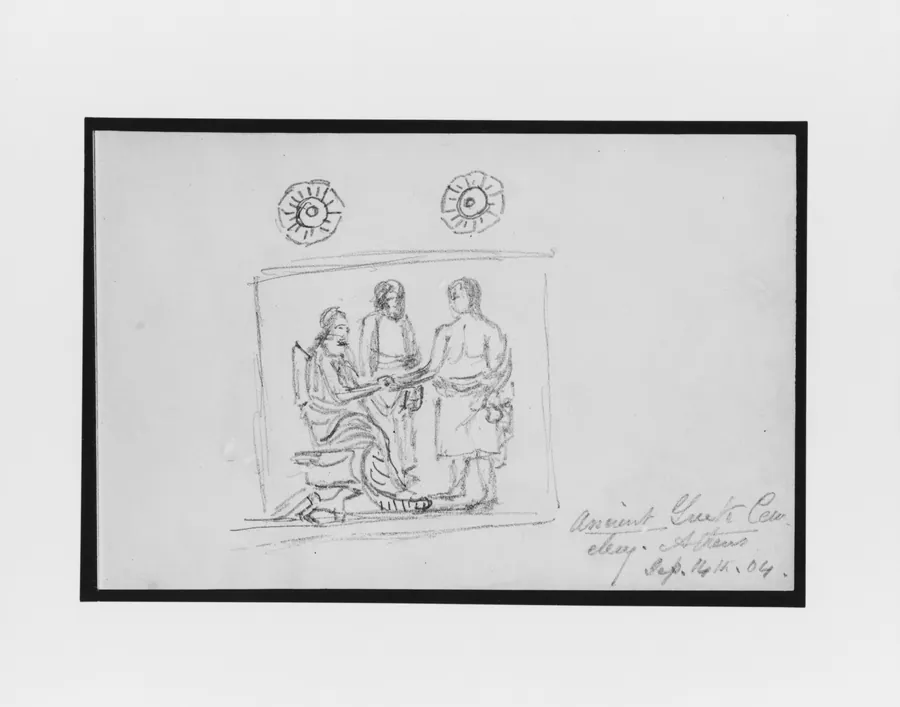 Sketch of Grave Stele (from Sketchbook) by Mary Newbold Sargent