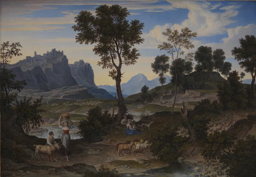 Landskab. Civitella ved Olevano, Rom by Joseph Anton Koch