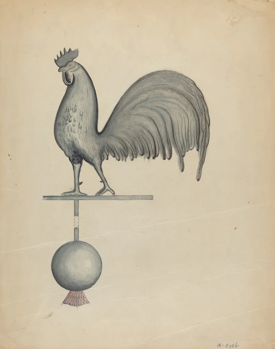 Weather Vane - Iron Rooster by Albert Eyth