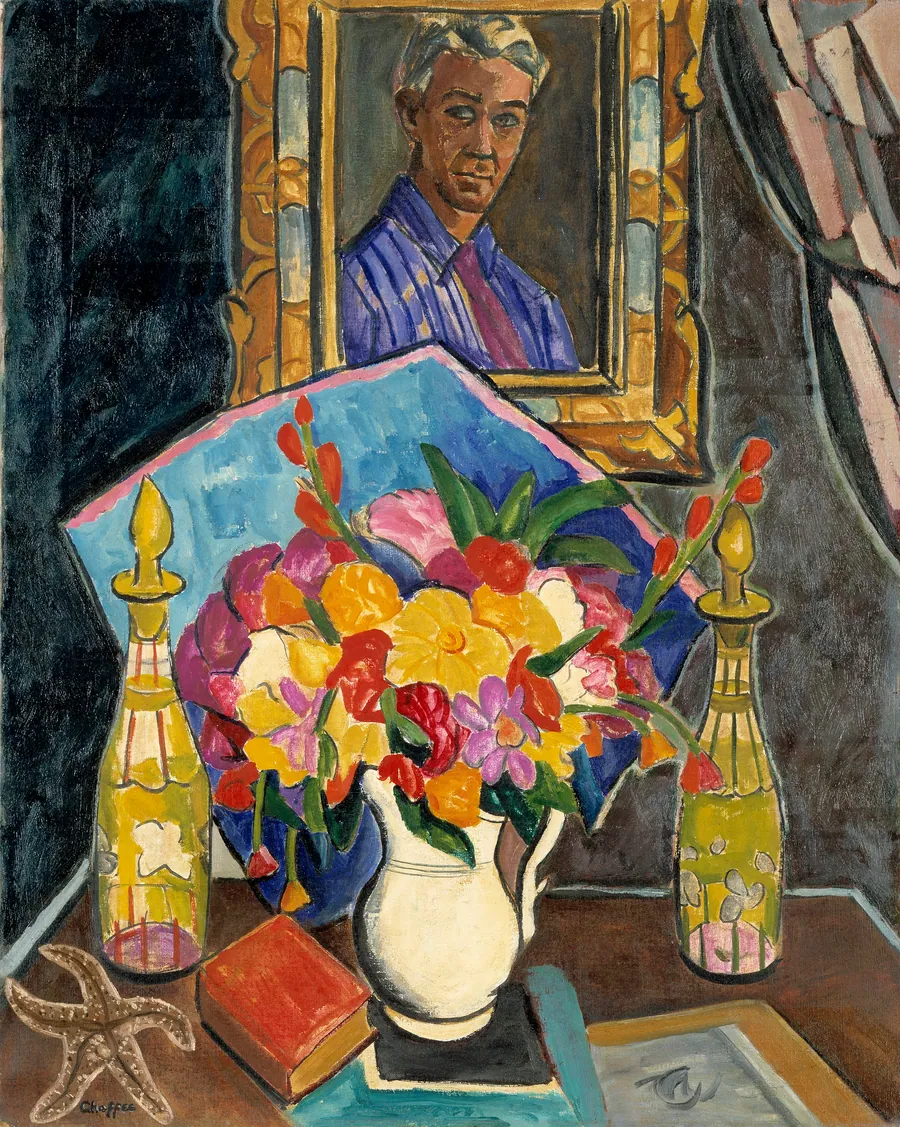 Myself in the Mirror by Oliver Chaffee, born Detroit, MI 1881-died Asheville, NC 1944