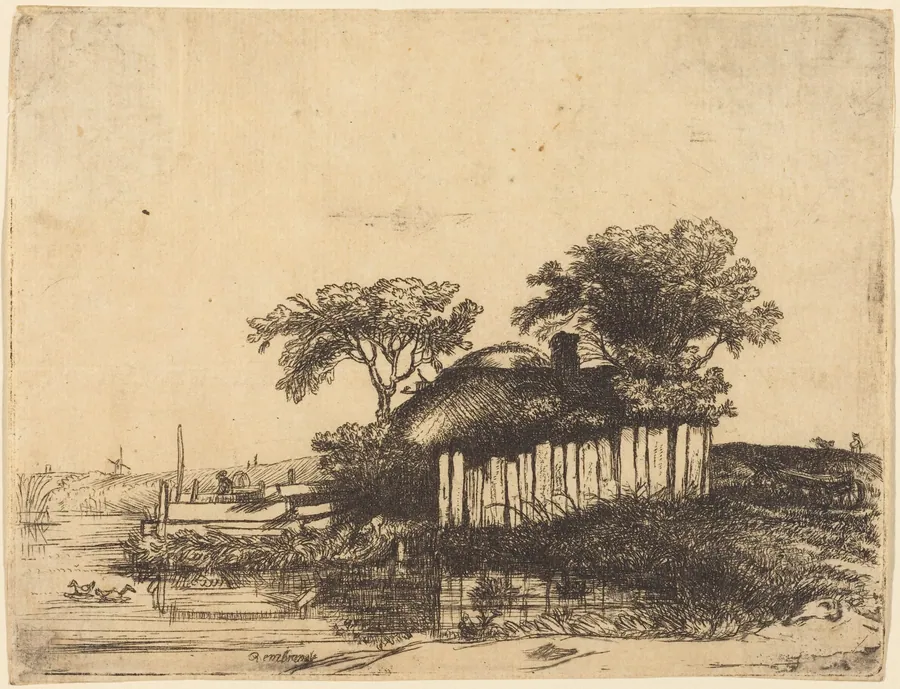 Cottage with White Paling by William Byron