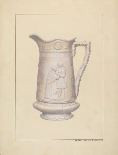 Bisque Water Pitcher