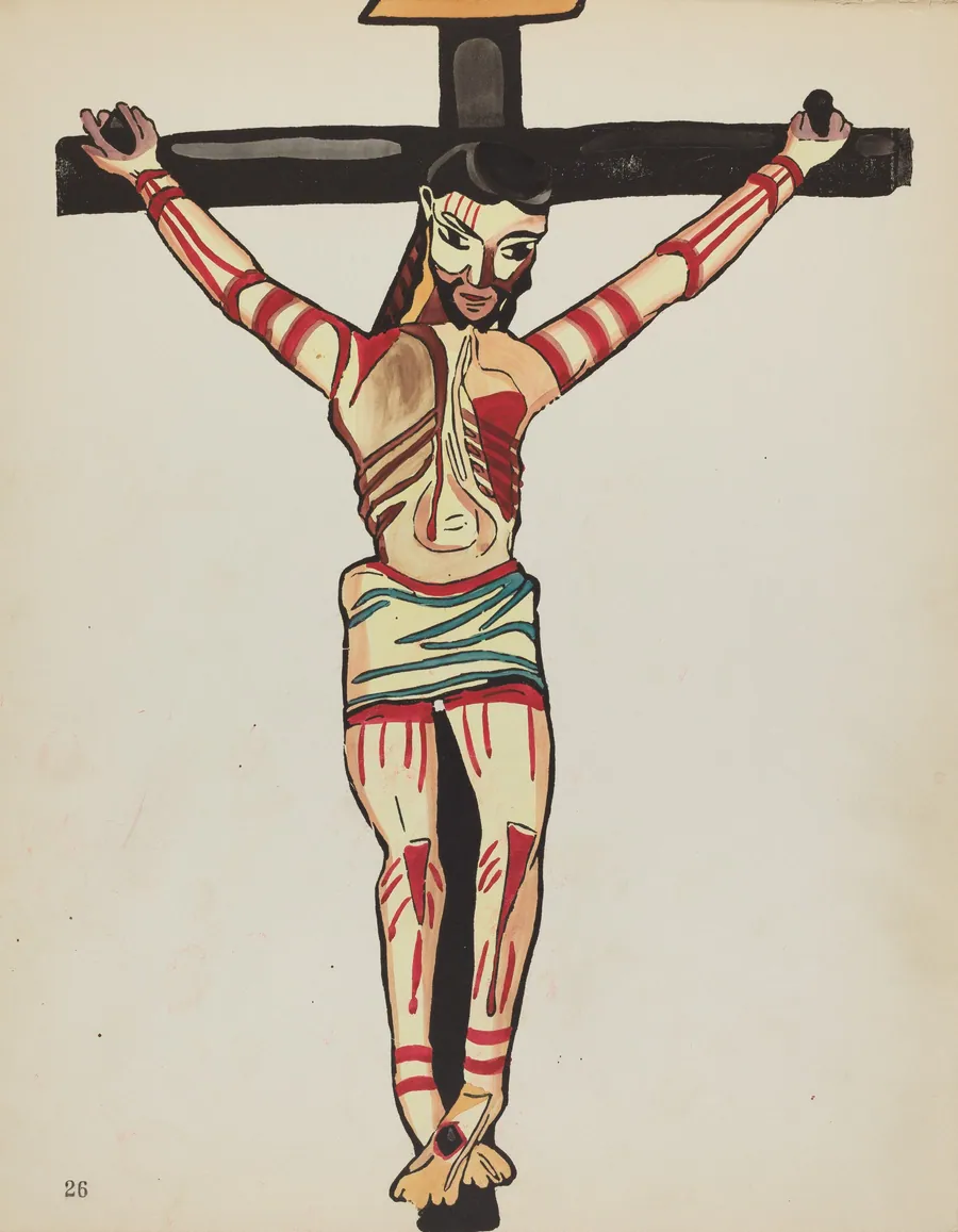 Plate 26: Christ Crucified, Taos: From Portfolio "Spanish Colonial Designs of New Mexico" by American 20th Century