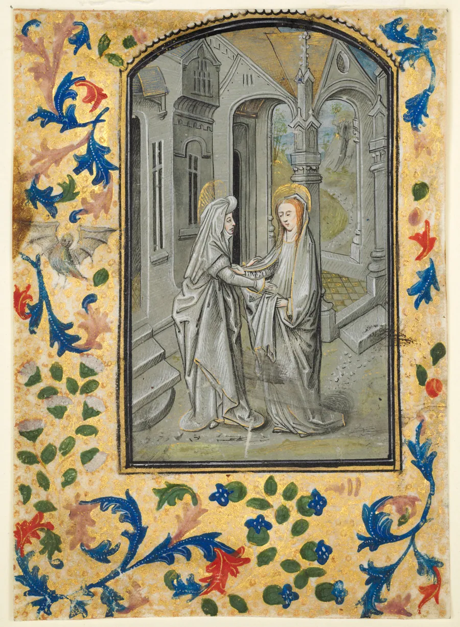 Leaf from a Book of Hours: The Visitation by Guillaume Vrelant