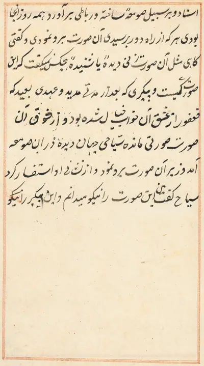 Page from Tales of a Parrot (Tuti-nama): text page