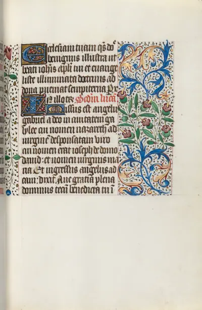 Book of Hours (Use of Rouen): fol. 141r, Opening of the Gospel of Luke