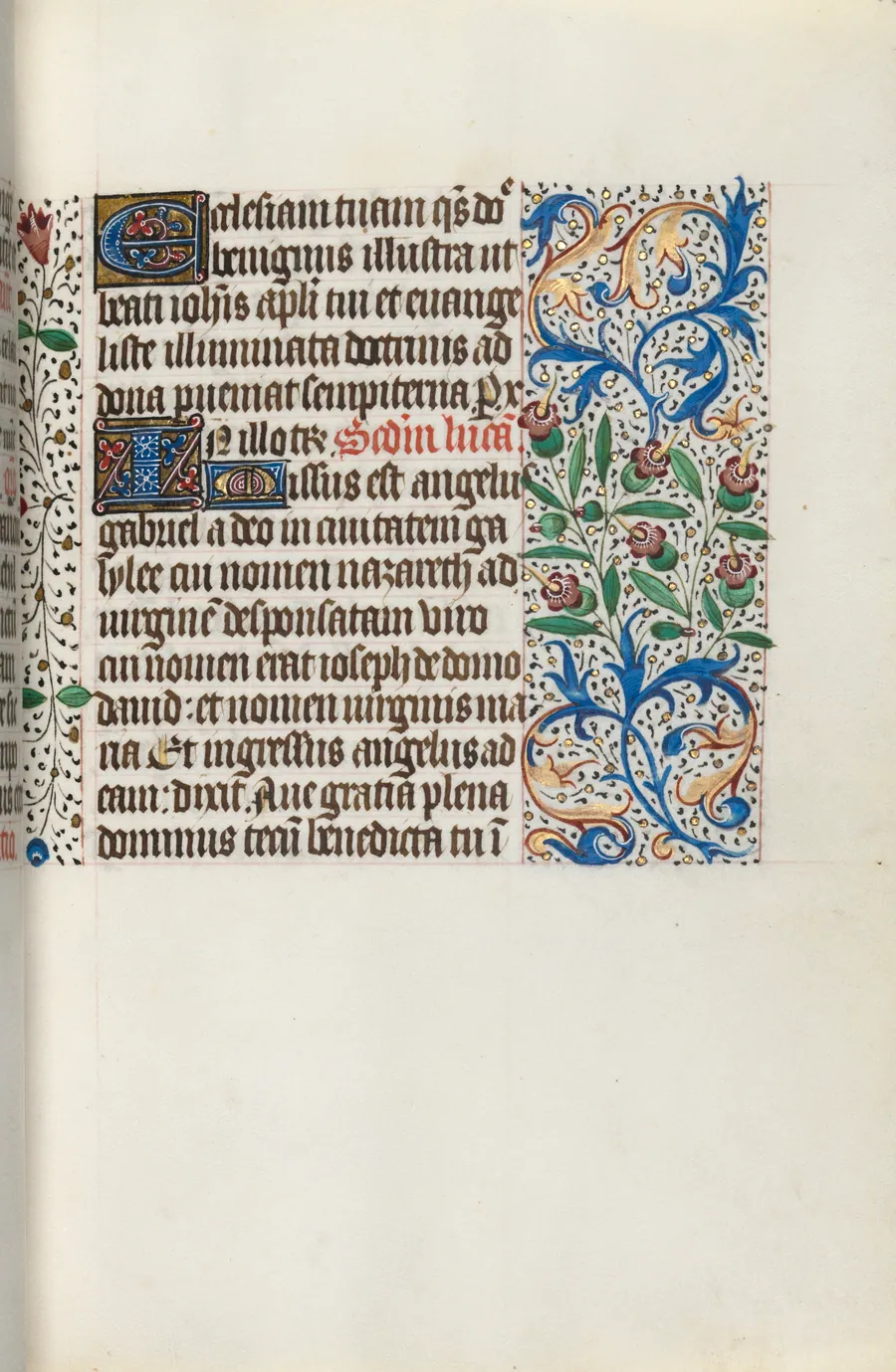 Book of Hours (Use of Rouen): fol. 141r, Opening of the Gospel of Luke by Master of the Geneva Latini