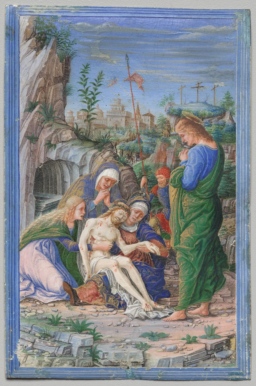 Single Leaf from a Book of Hours: Pieta by Francesco dai Libri