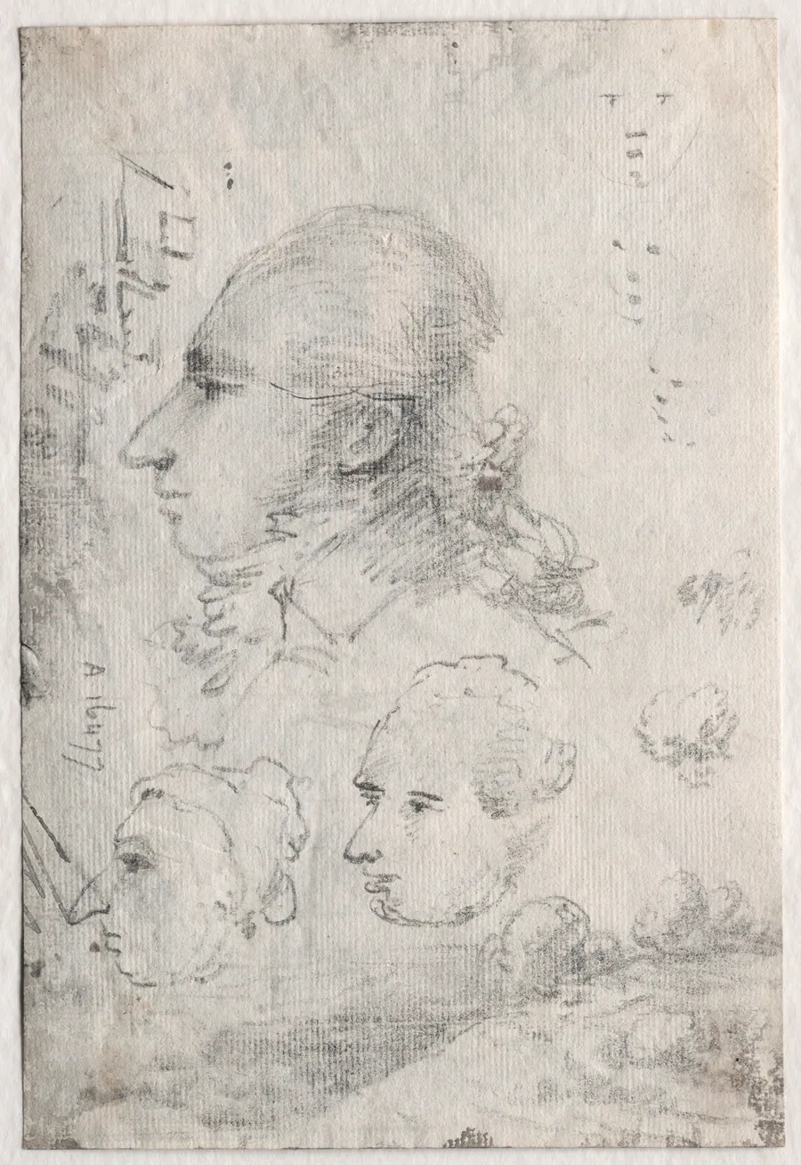 Studies of Heads (verso) by Thomas Monro