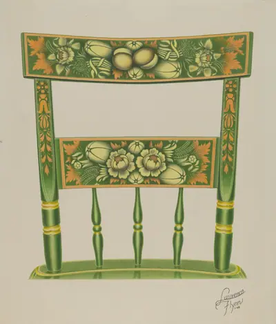 Back of Stencilled Chair