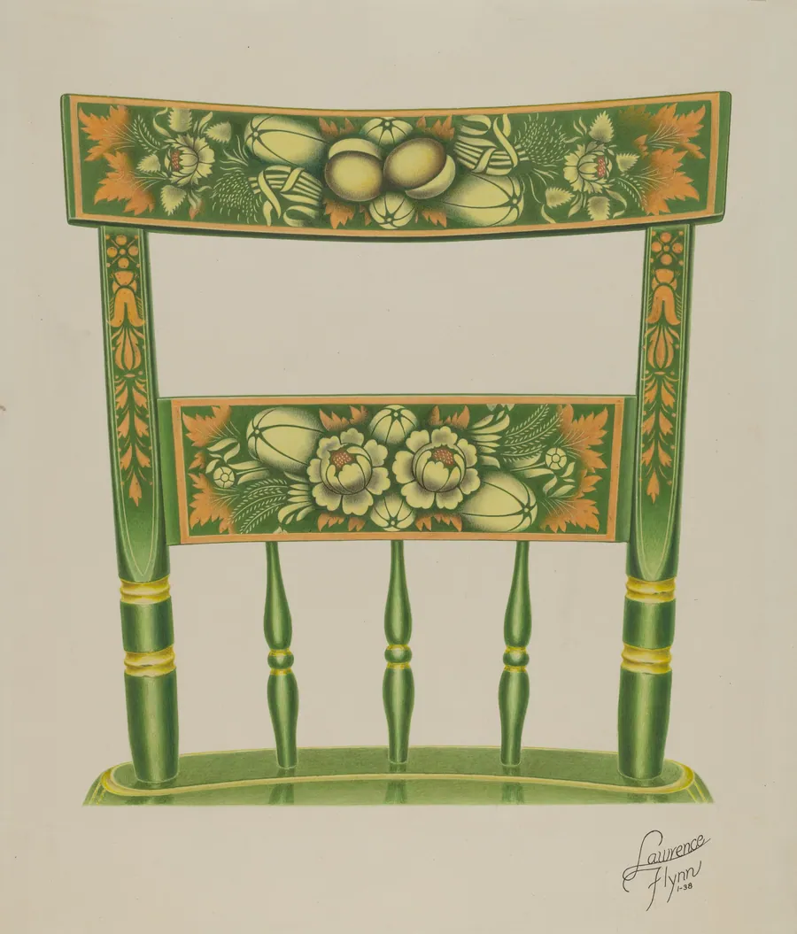Back of Stencilled Chair by Lawrence Flynn