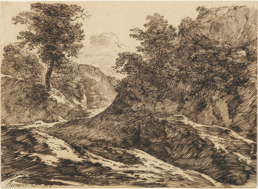 A Path through a Hilly Landscape by Carl Friedrich von Rumohr