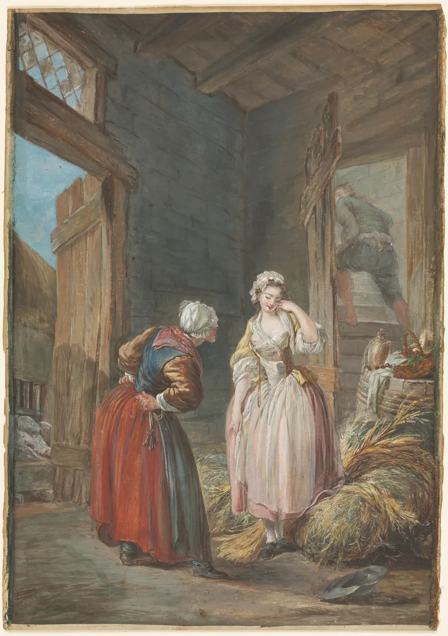 The Surprised Lovers by Pierre-Antoine Baudouin