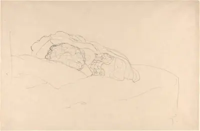 Curled up Girl on Bed