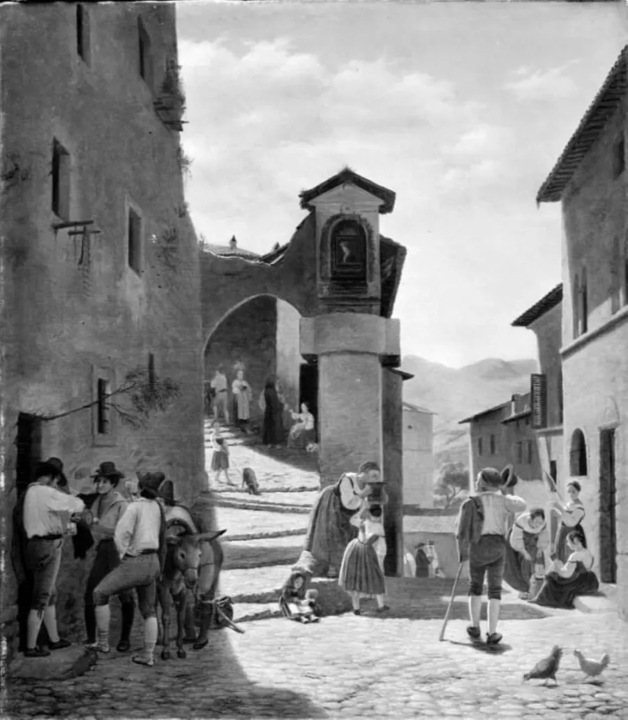 Gadescene i Subiaco by Julius Friedlænder