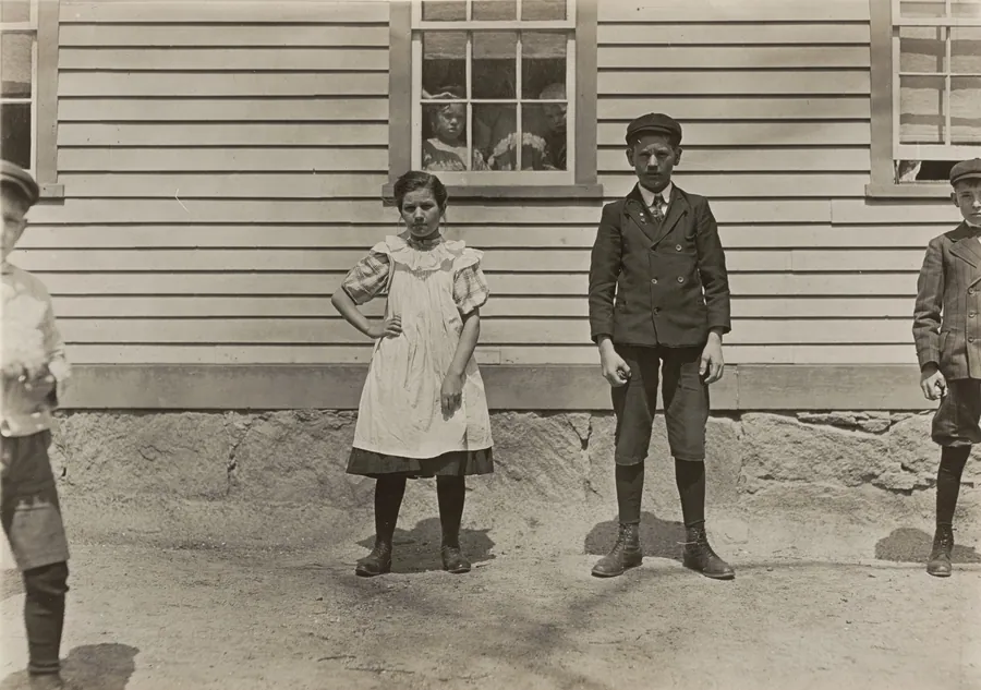 Edward St. Germain and his sister Delia, mill workers, Phoenix, Rhode Island, April 1909 by Lewis Wickes Hine