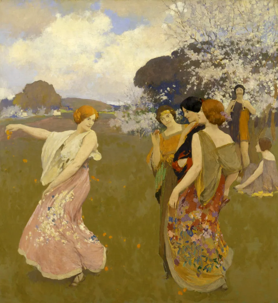 Spring Dance by Arthur F. Mathews, born Markesan, WI 1860-died San Francisco, CA 1945