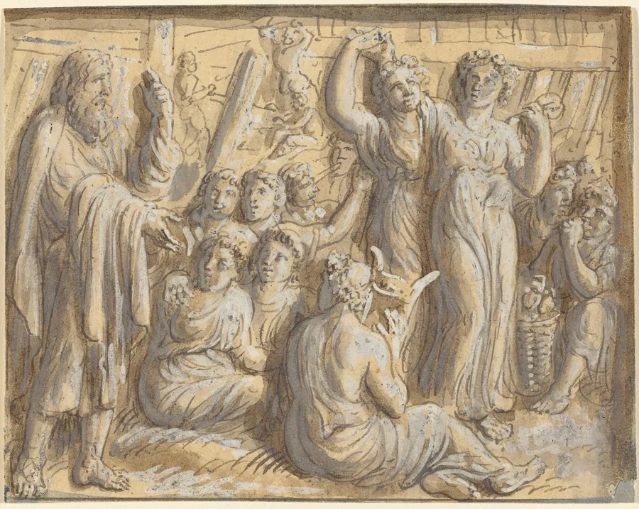 Noah's Warning about the Coming Flood Goes Unheeded by Luigi Ademollo