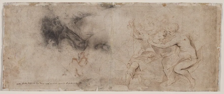 Venus Disarming Mars, Drapery Study (verso) by Peter Paul Rubens