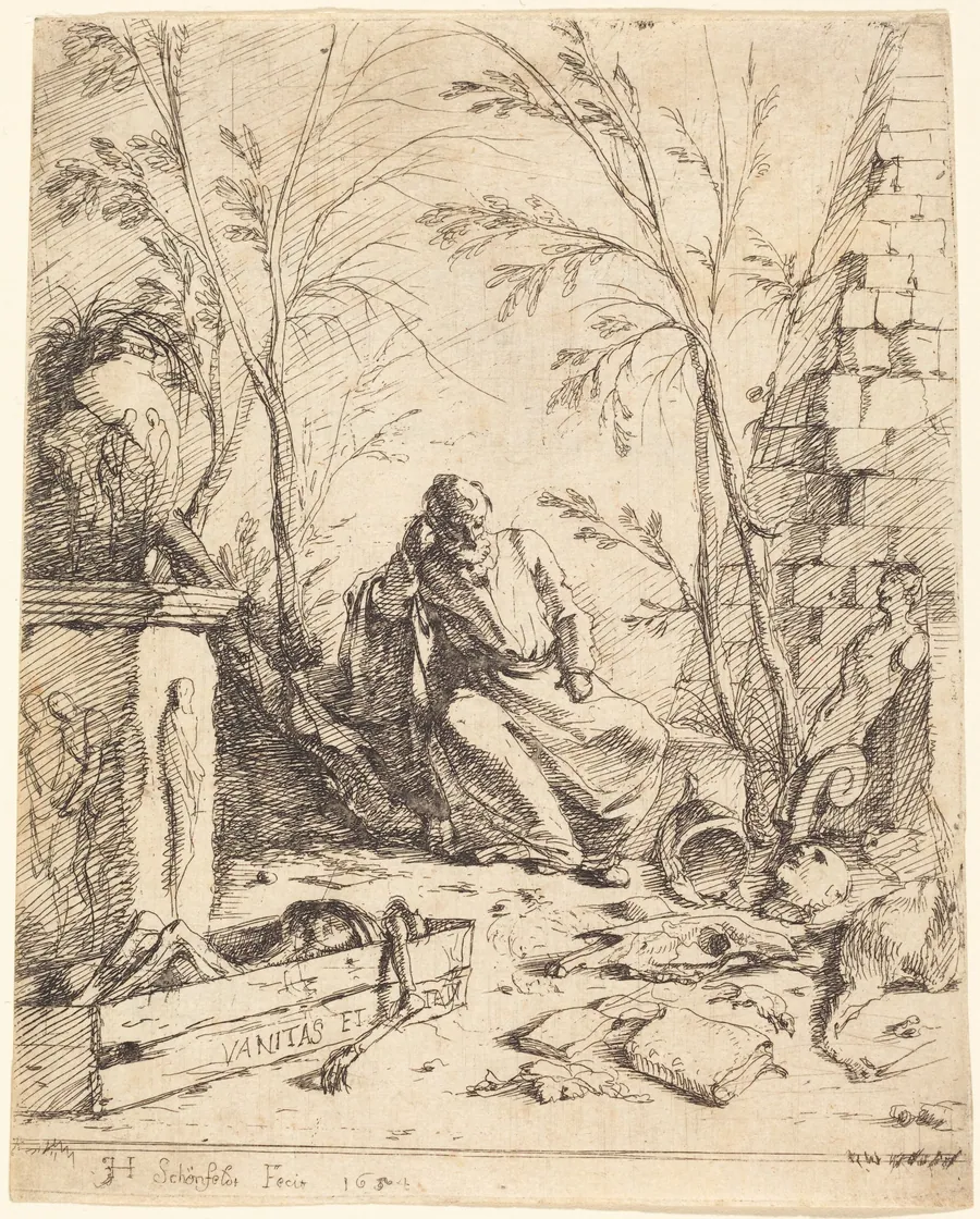 Democritus Meditating by Johann Heinrich Schönfeld
