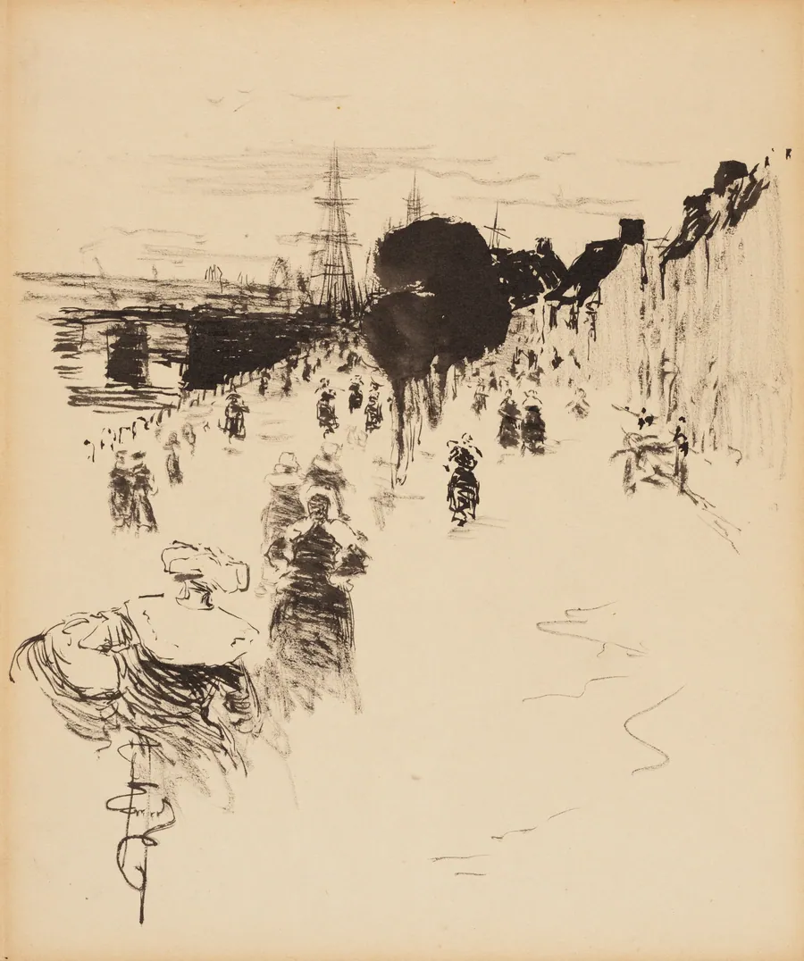 Concarneau Terrace / Brittany Street Scene by Robert Henri