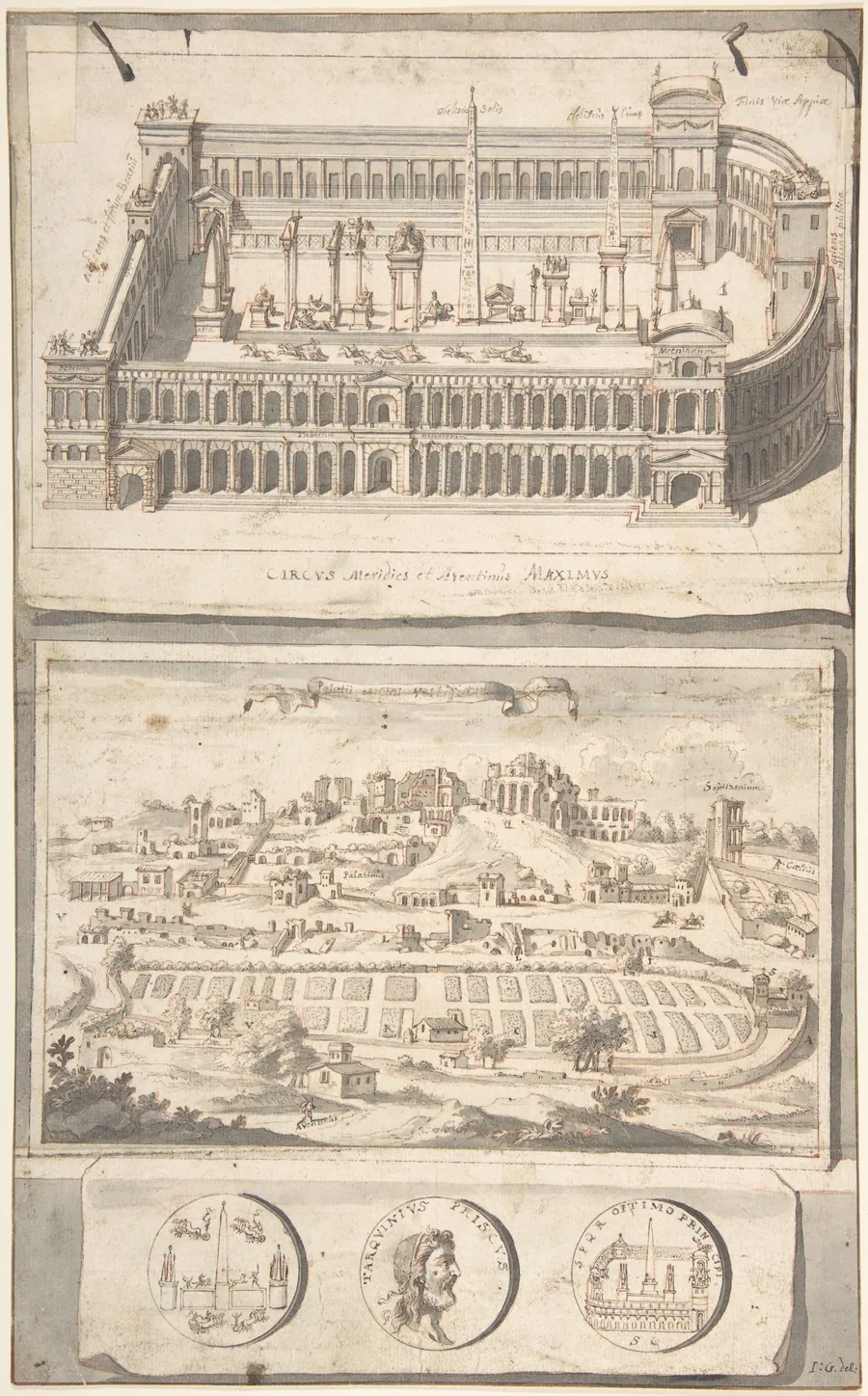 Reconstruction of the Circus Maximus (above) and a View of the Site (below) by Jan Goeree