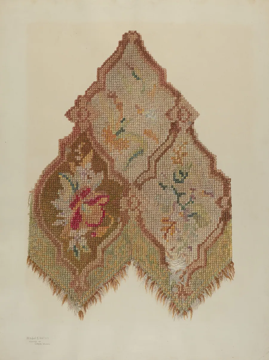Embroidered Table Scarf by Mabel S. Kelton