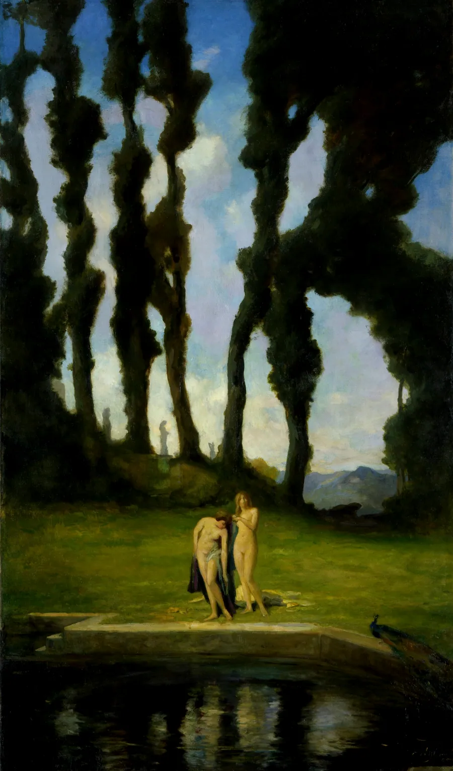 After the Bath by Charles Walter Stetson, born Tiverton, RI 1858-died Rome, Italy 1911