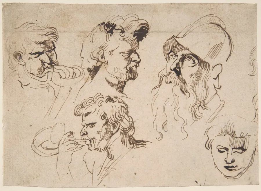 Sheet of Studies of Heads by Anthony van Dyck