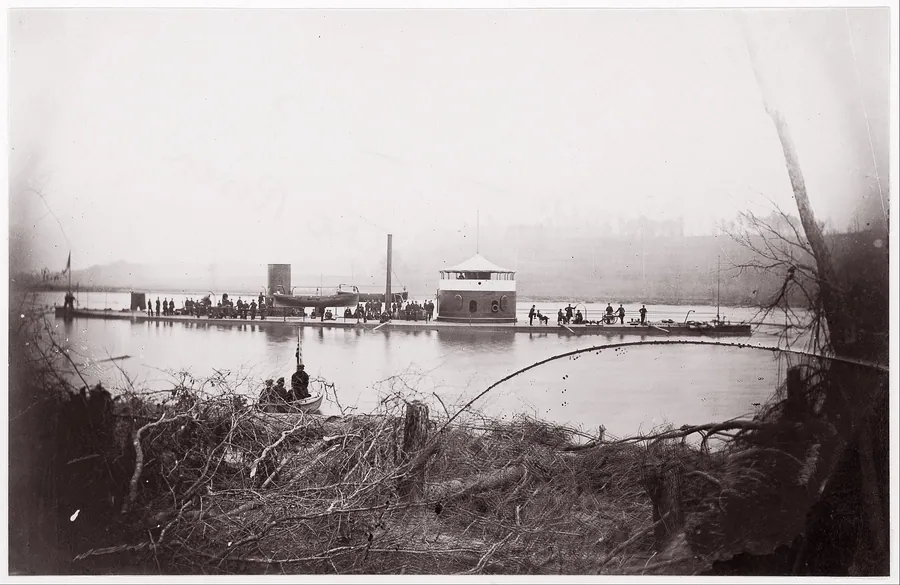 U.S. Monitor "Mahopac" on the Appomattox River by Mathew B. Brady