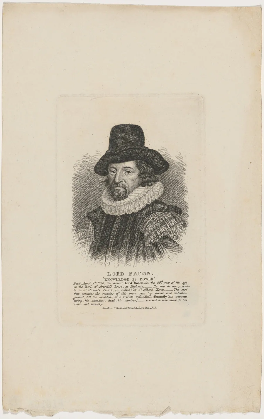 Lord Bacon, "Knowledge is Power" by Unknown 19th Century