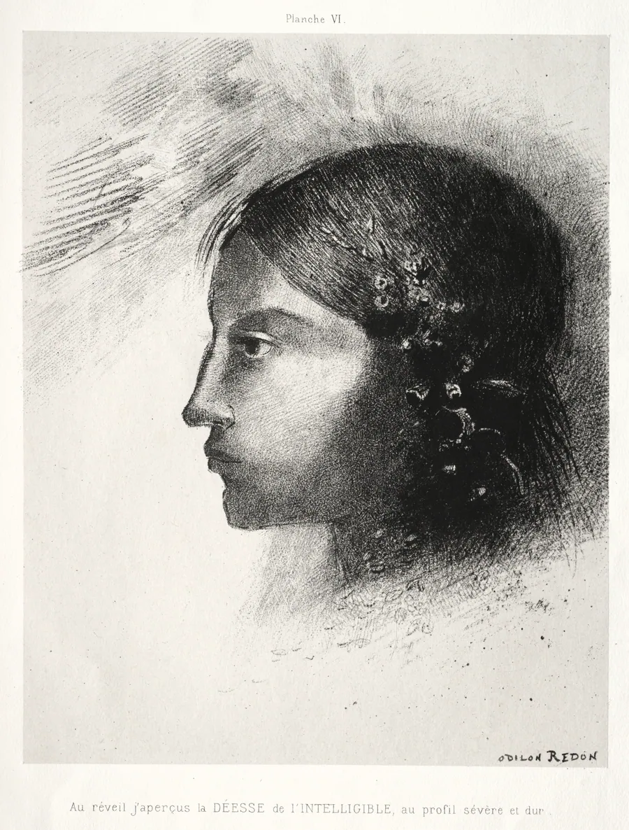 Upon Awakening I Saw the Goddess of the Intelligible with Her Severe and Hard Profile by Odilon Redon