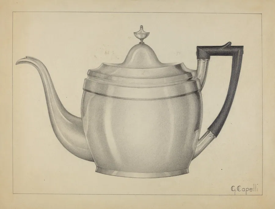Silver Teapot by Giacinto Capelli